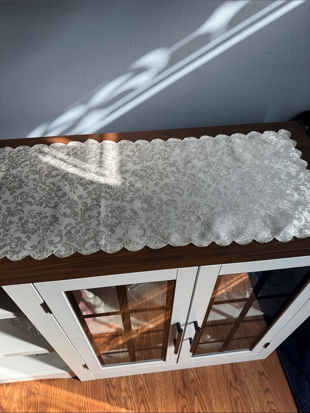 Elegant Cream Lace Table Runner – Home Accents